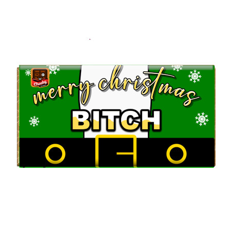 Merry Christmas Bitch - Novelty Chocolate Wrapper Or Bar Novelty Joke Gift