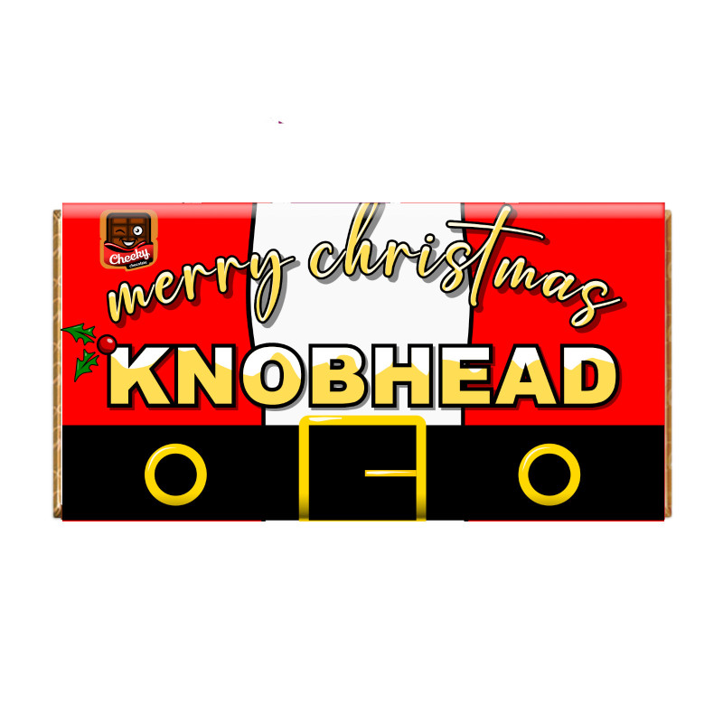 Merry Christmas Knobhead - Novelty Chocolate Wrapper Or Bar Novelty Joke Gift