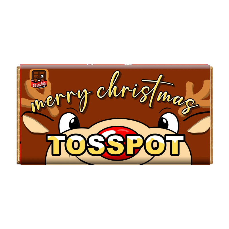 Merry Christmas Tosser Cheeky Chocolate - Novelty Chocolate Wrapper Or Bar Novelty Joke Gift