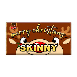 Merry Christmas Skinny Cheeky Chocolate - Novelty Chocolate Wrapper Or Bar Novelty Joke Gift